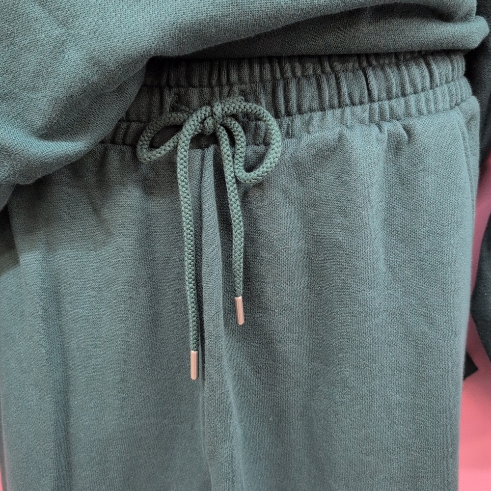 Victoria Secret Campus Fleece Tunic Hoodie & Wide Leg Sweatpants Set Small Green - Picture 6 of 12